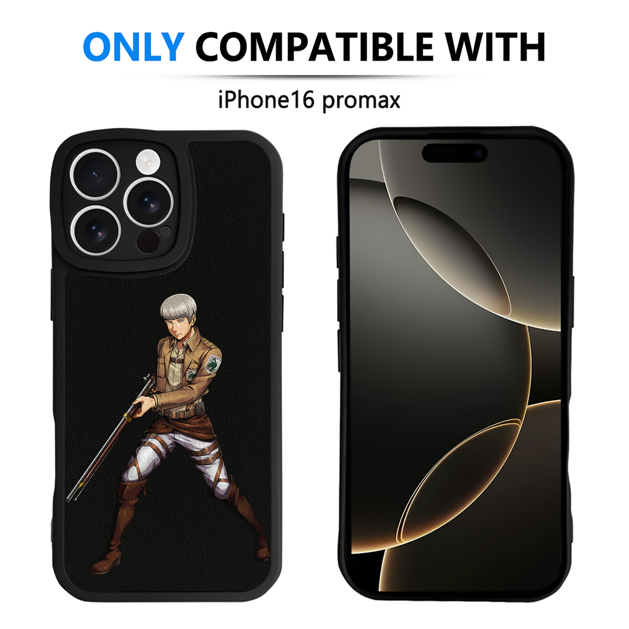 （画像用） 進撃の巨人 Attack on Titan 【iPhone 16シリーズ対応】シリコンスマホケース（レザー調） 材質：シリコン